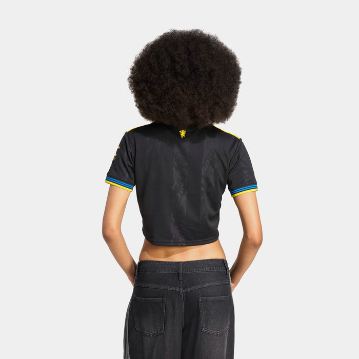 Manchester United 25/26 Cropped Womens Jersey (Black/Yellow)
