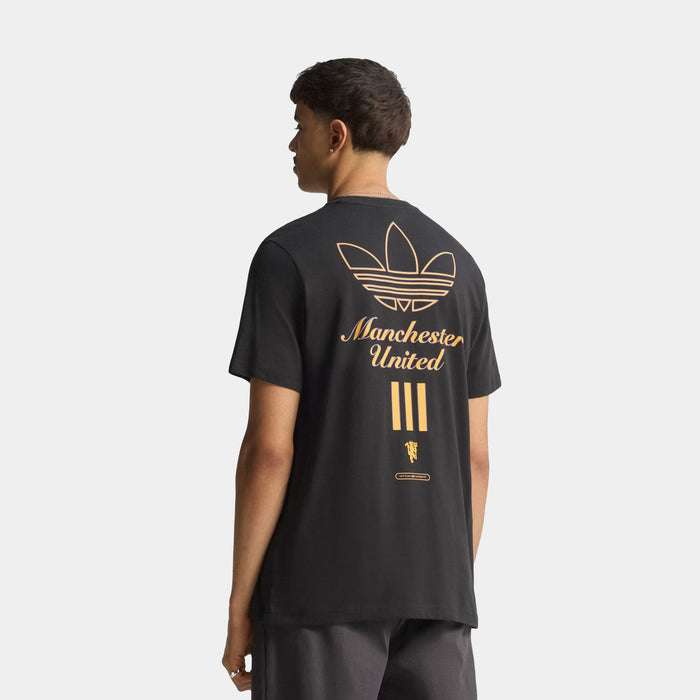 Manchester United Terrace Icons Mens Short Sleeve Shirt (Black/Gold)