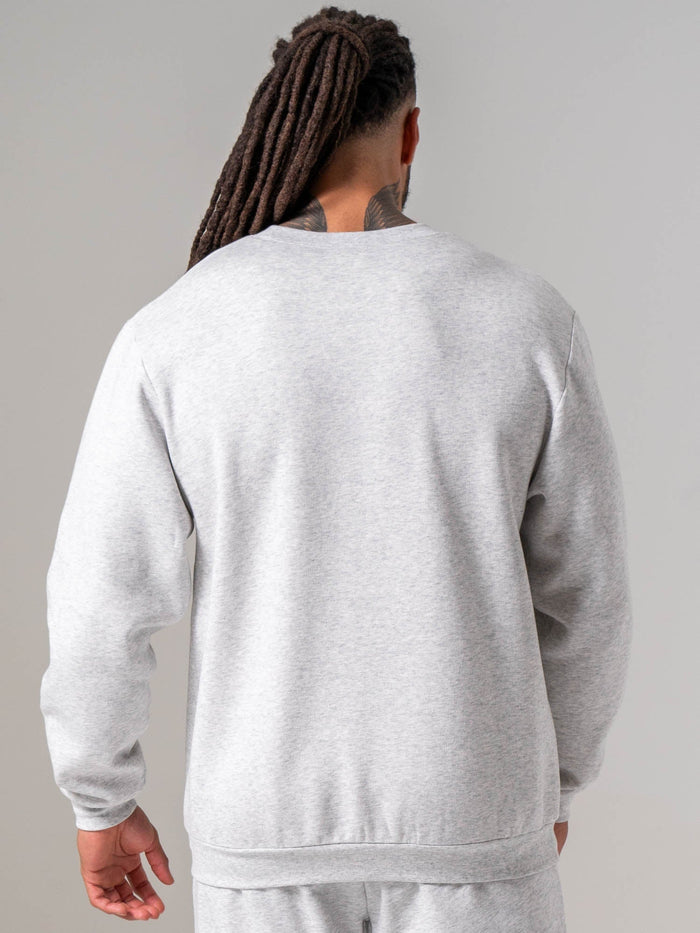 Men's Collegiate Crew Neck - Snow Marl Clothing Ryderwear