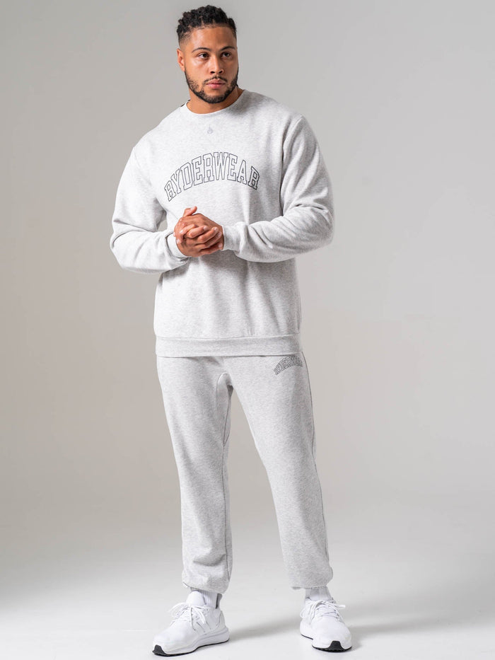 Men's Collegiate Track Pant - Snow Marl Clothing Ryderwear