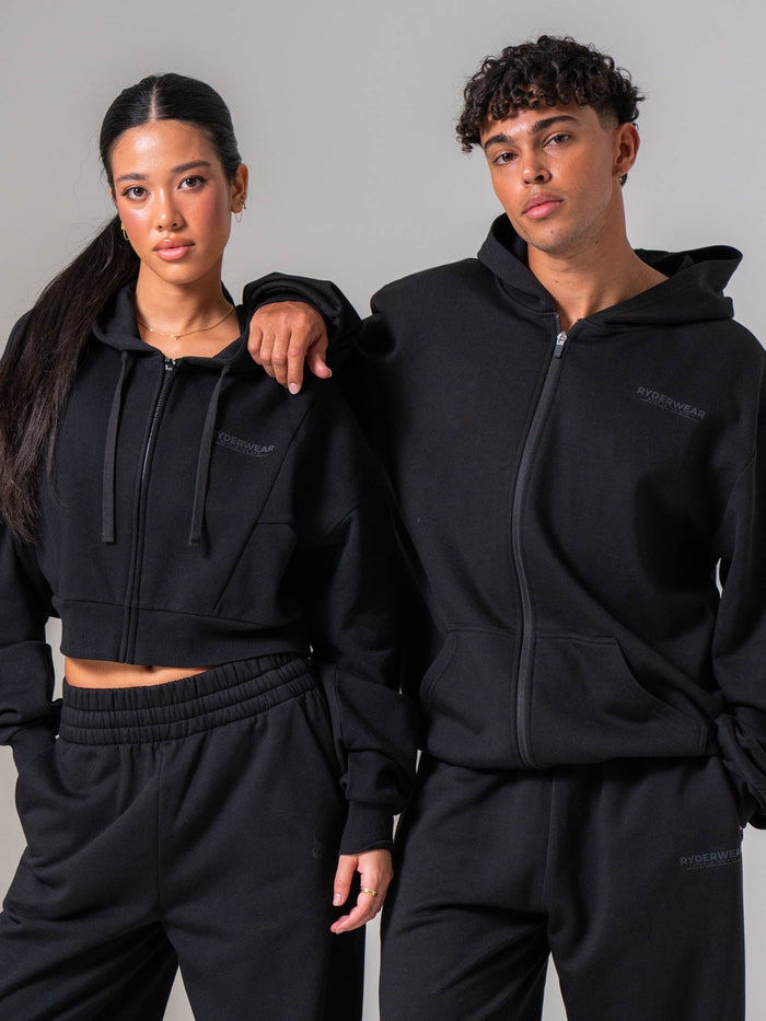 Mens Track Jacket - Black Clothing Ryderwear