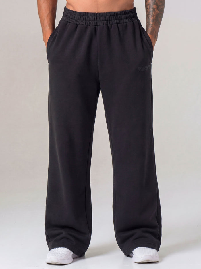 Mens Wide Leg Pant - Black Clothing Ryderwear