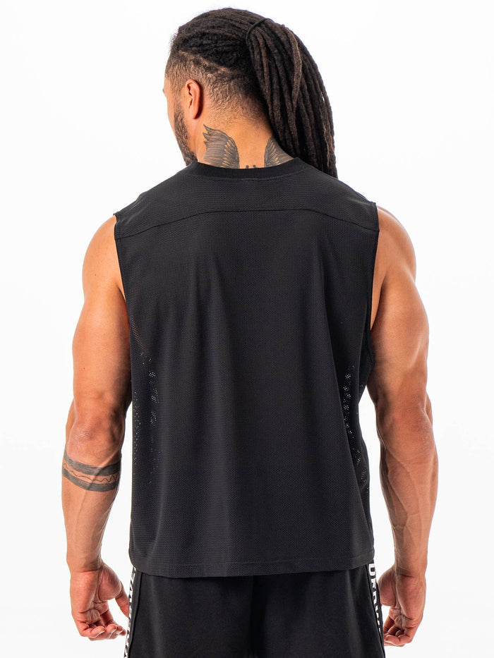 Mesh Flex Muscle Tank - Black Clothing Ryderwear