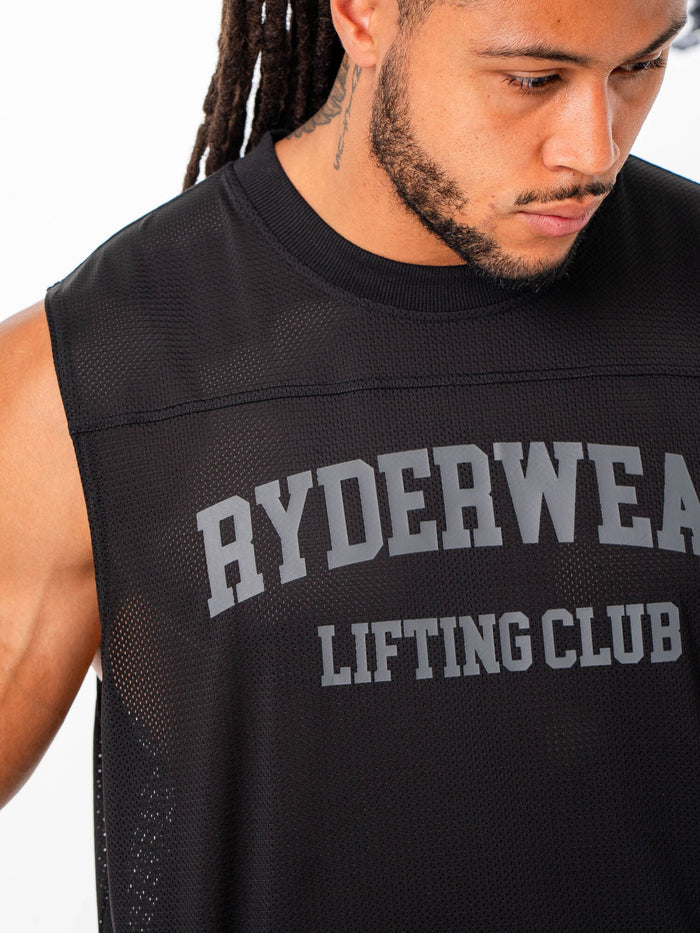Mesh Flex Muscle Tank - Black Clothing Ryderwear