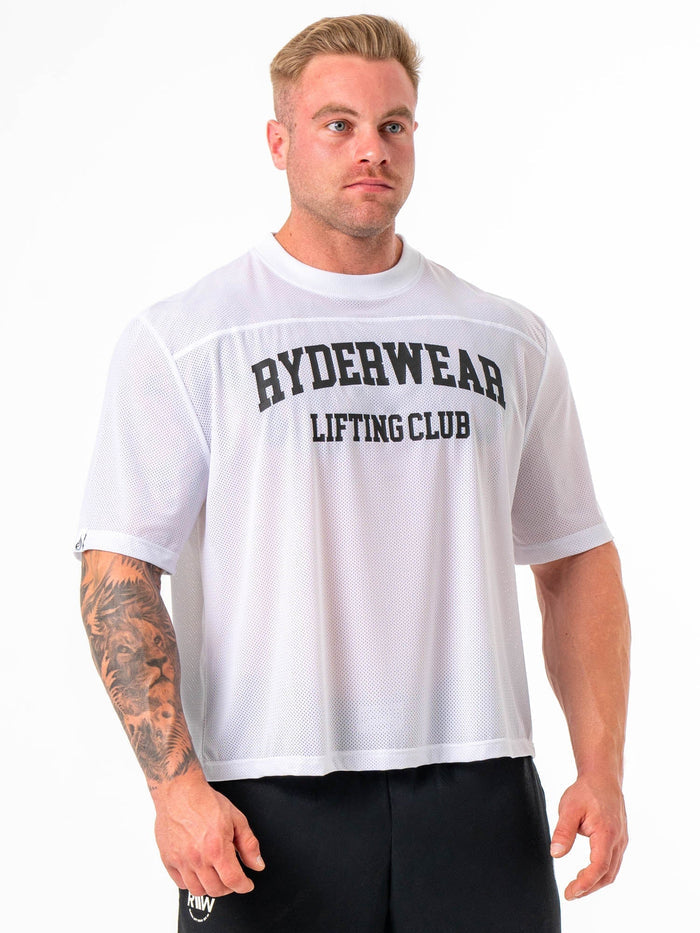 Mesh Flex T-Shirt - White Clothing Ryderwear