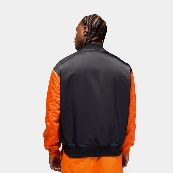 MJ Collegiate Varsity Mens Jacket (Black/Starfish/Black)