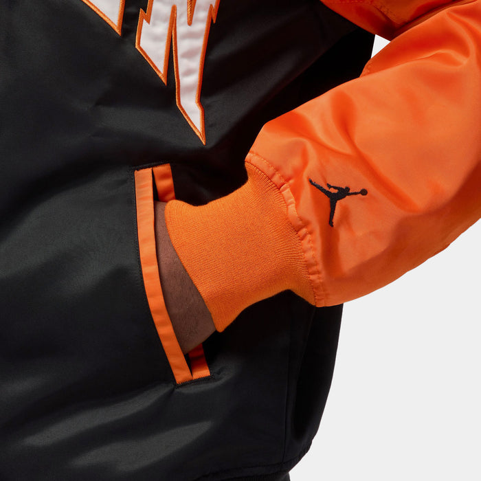 MJ Collegiate Varsity Mens Jacket (Black/Starfish/Black)