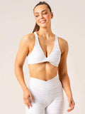 Momentum Twist Sports Bra - Snow Grey Marl Clothing Ryderwear