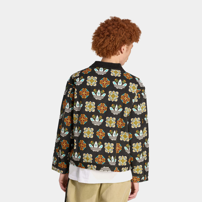 Monogram Allover Print Loose Coach Mens Jacket (Black)