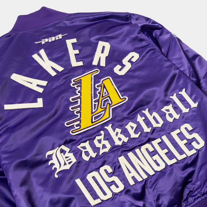 NBA Los Angeles Lakers Original Satin Varsity Mens Jacket (Purple/Yellow)