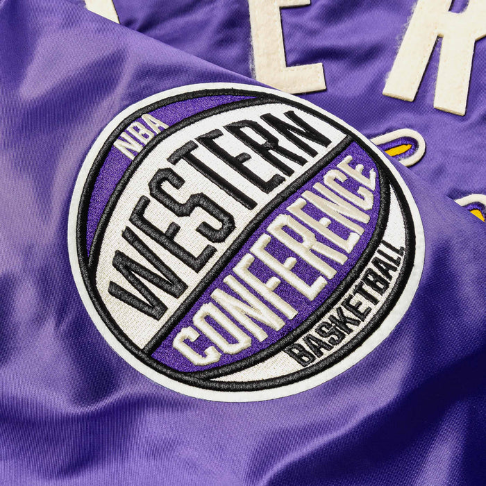 NBA Los Angeles Lakers Original Satin Varsity Mens Jacket (Purple/Yellow)