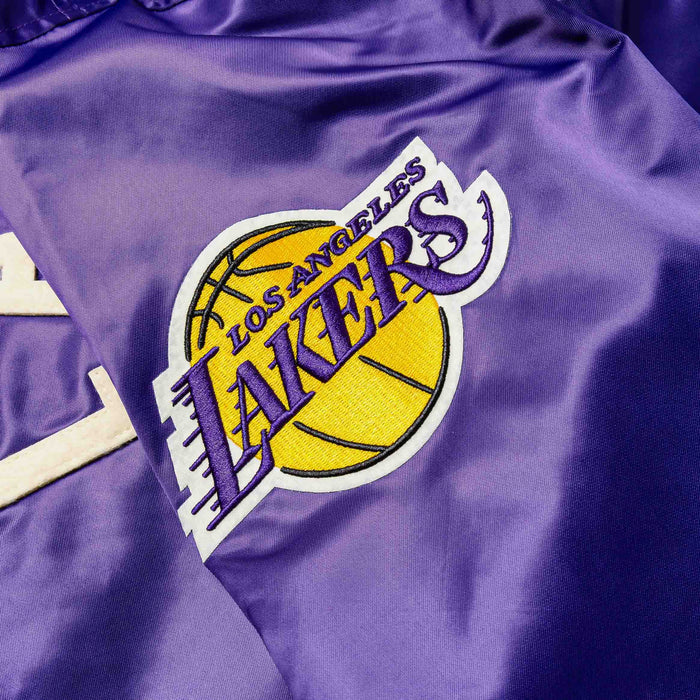 NBA Los Angeles Lakers Original Satin Varsity Mens Jacket (Purple/Yellow)