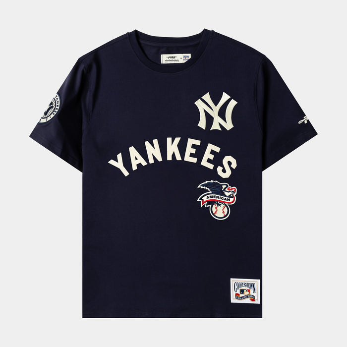 New York Yankees Modern Original Mens Short Sleeve Shirt (Navy/White)