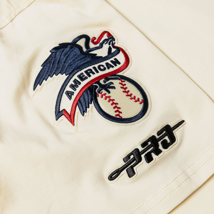 New York Yankees Originals Ringer Mens Short Sleeve Shirt (Beige/Blue)
