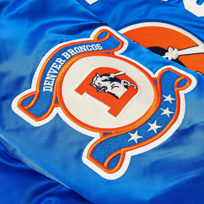 NFL Denver Broncos Original Satin Varsity Mens Jacket (Blue/White)