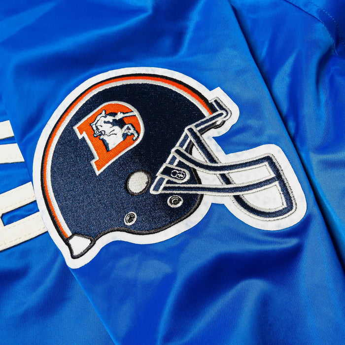 NFL Denver Broncos Original Satin Varsity Mens Jacket (Blue/White)
