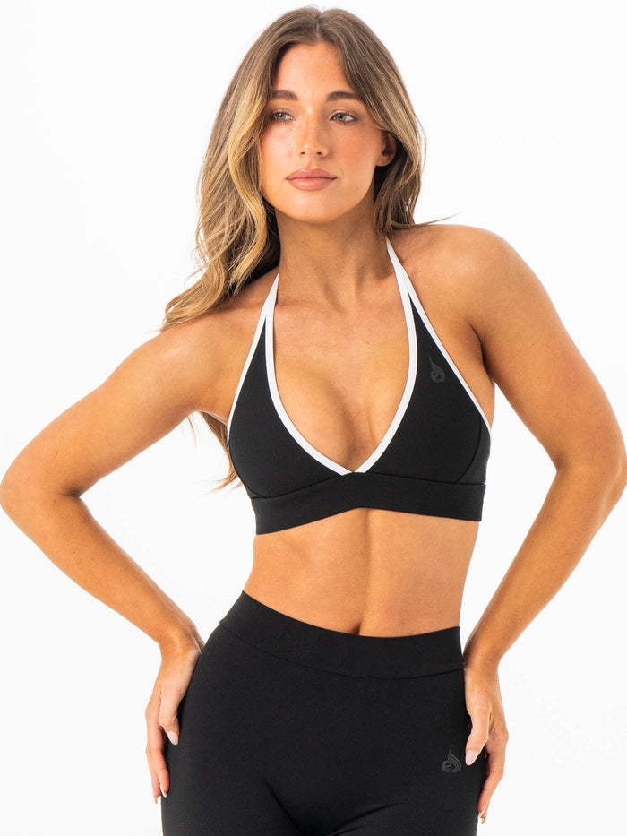 NKD Contrast Halter Bra - Black Clothing Ryderwear