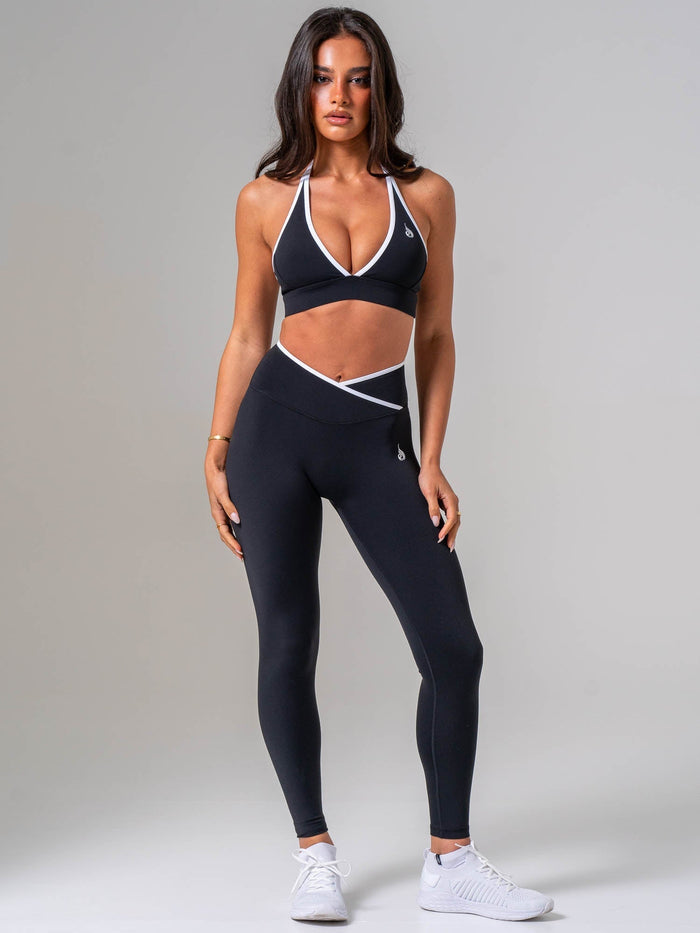 NKD Contrast Halter Bra - Black/white Clothing Ryderwear