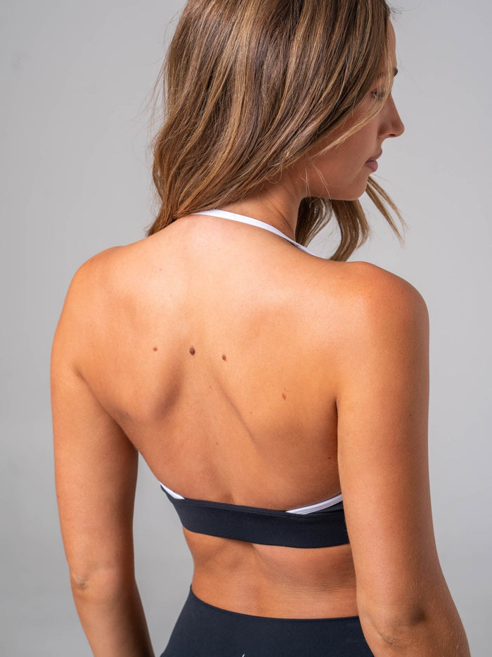 NKD Contrast Halter Bra - Midnight Black Clothing Ryderwear
