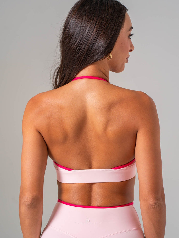 NKD Contrast Halter Bra - Pink On Pink Clothing Ryderwear