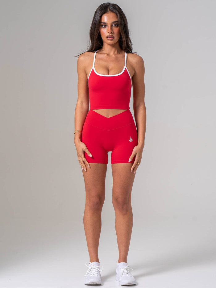 NKD Contrast Shelf Bra Tank - Cherry Clothing Ryderwear