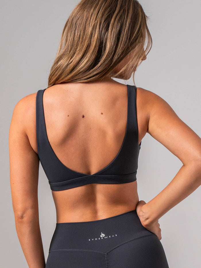 NKD Cross Over Bra - Midnight Black Clothing Ryderwear