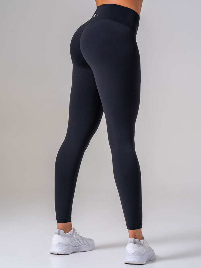 NKD Cross Waist Band Leggings - Black Clothing Ryderwear