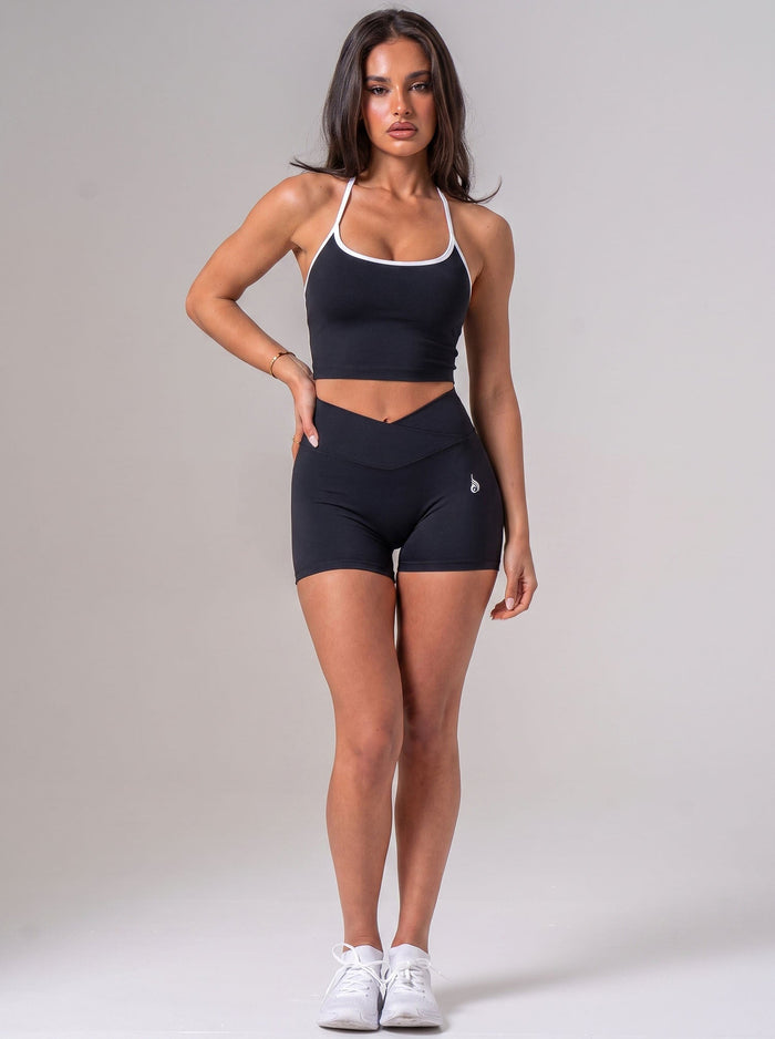 NKD Cross Over Invisible Scrunch Shorts - Black Clothing Ryderwear