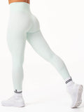 NKD Cross Waist Band Leggings - Cool Mint Clothing Ryderwear