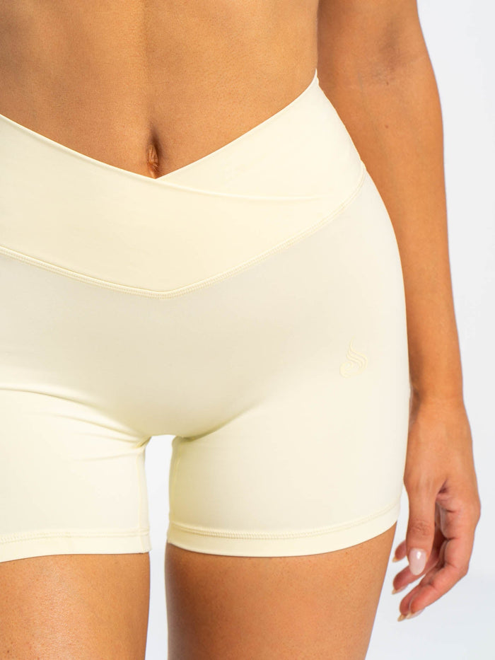 NKD Cross Waist Band Shorts - Lemon Drop Clothing Ryderwear