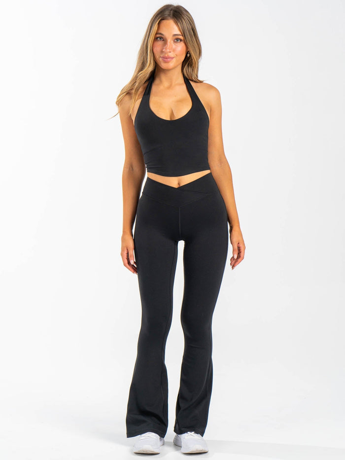 NKD Halter Shelf Tank - Black Clothing Ryderwear