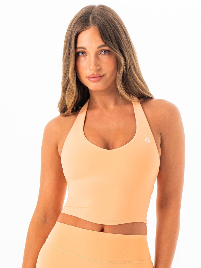 NKD Halter Shelf Tank - Peach Clothing Ryderwear