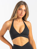 NKD Halter Sports Bra - Black Clothing Ryderwear
