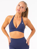 NKD Halter Sports Bra - Navy Clothing Ryderwear