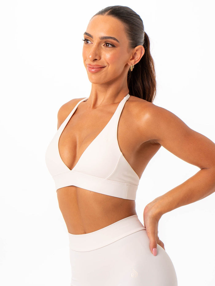 NKD Halter Sports Bra - Off White Clothing Ryderwear