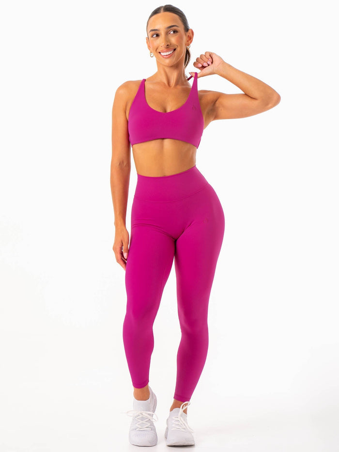 NKD High Waisted Scrunch Leggings - Fuchsia Clothing Ryderwear