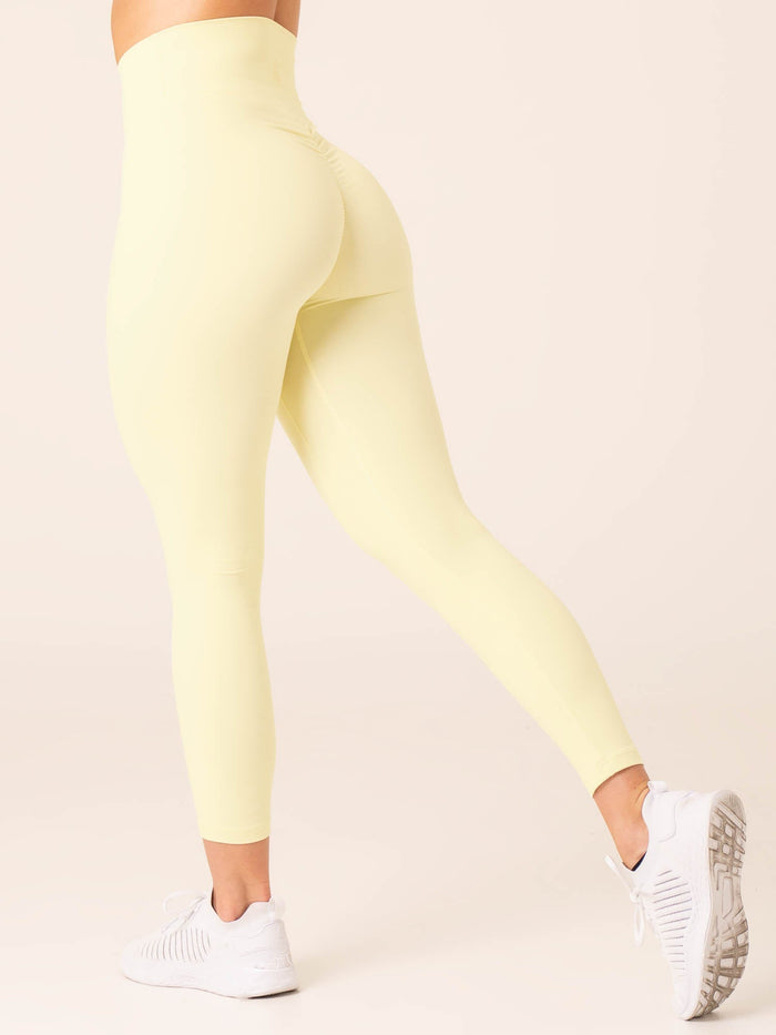 NKD High Waisted Scrunch Leggings - Lemon Clothing Ryderwear