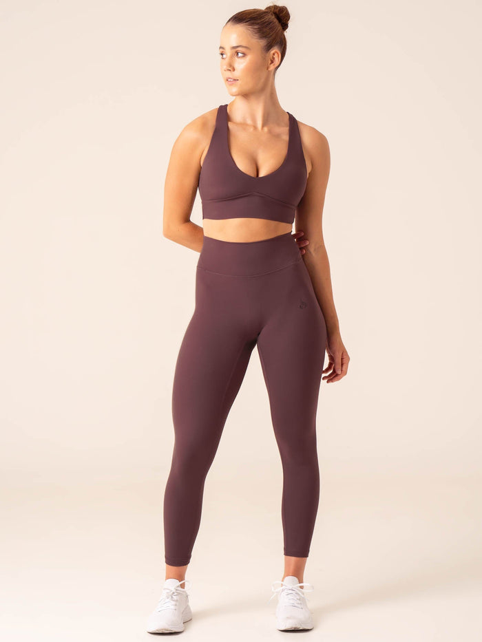 NKD High Waisted Scrunch Leggings - Plum Clothing Ryderwear