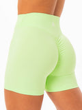 NKD High Waisted Scrunch Shorts - Lime Clothing Ryderwear