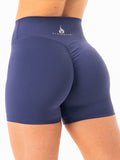 NKD High Waisted Scrunch Shorts - Navy Clothing Ryderwear