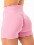 NKD High Waisted Scrunch Shorts - Pink Clothing Ryderwear