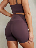 NKD High Waisted Scrunch Shorts - Plum Clothing Ryderwear