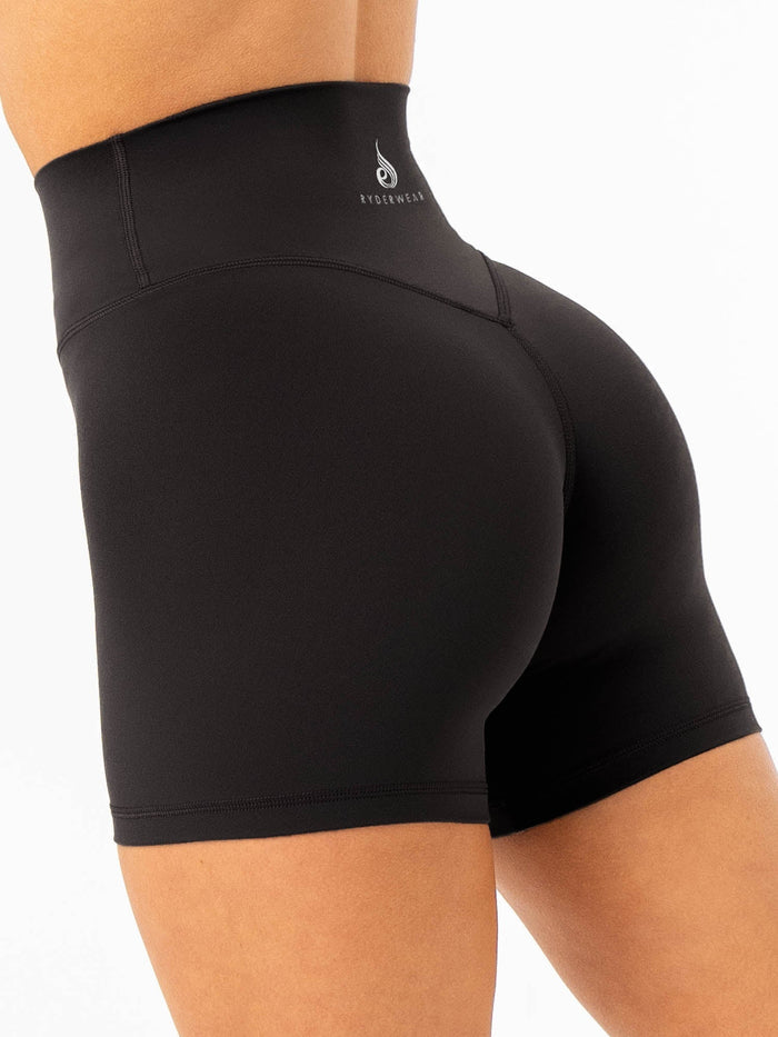 NKD High Waisted Shorts - Black Clothing Ryderwear