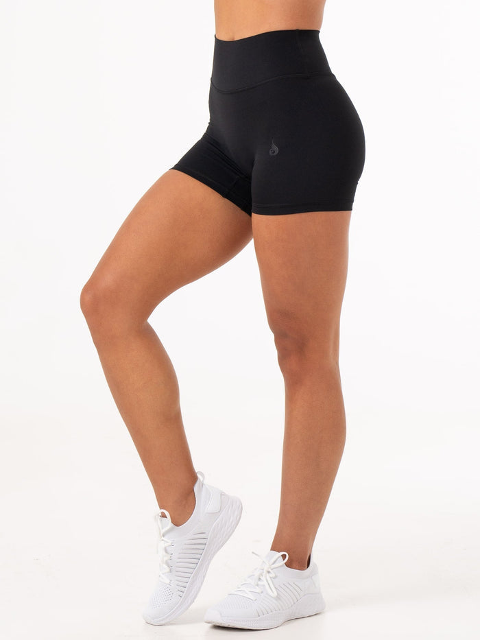 NKD High Waisted Shorts - Black Clothing Ryderwear
