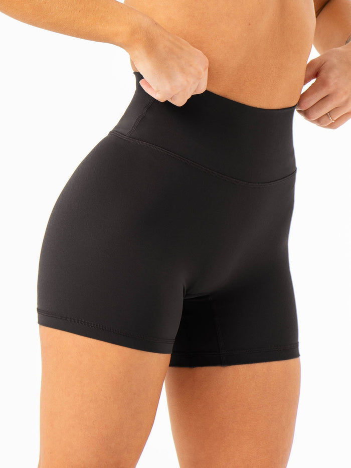 NKD High Waisted Shorts - Black Clothing Ryderwear