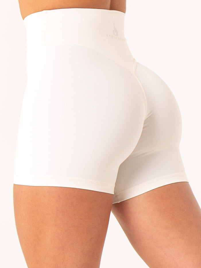 NKD High Waisted Shorts - Off White Clothing Ryderwear
