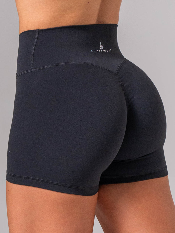 NKD Invisible Scrunch Crossover Shorts - Midnight Black Clothing Ryderwear