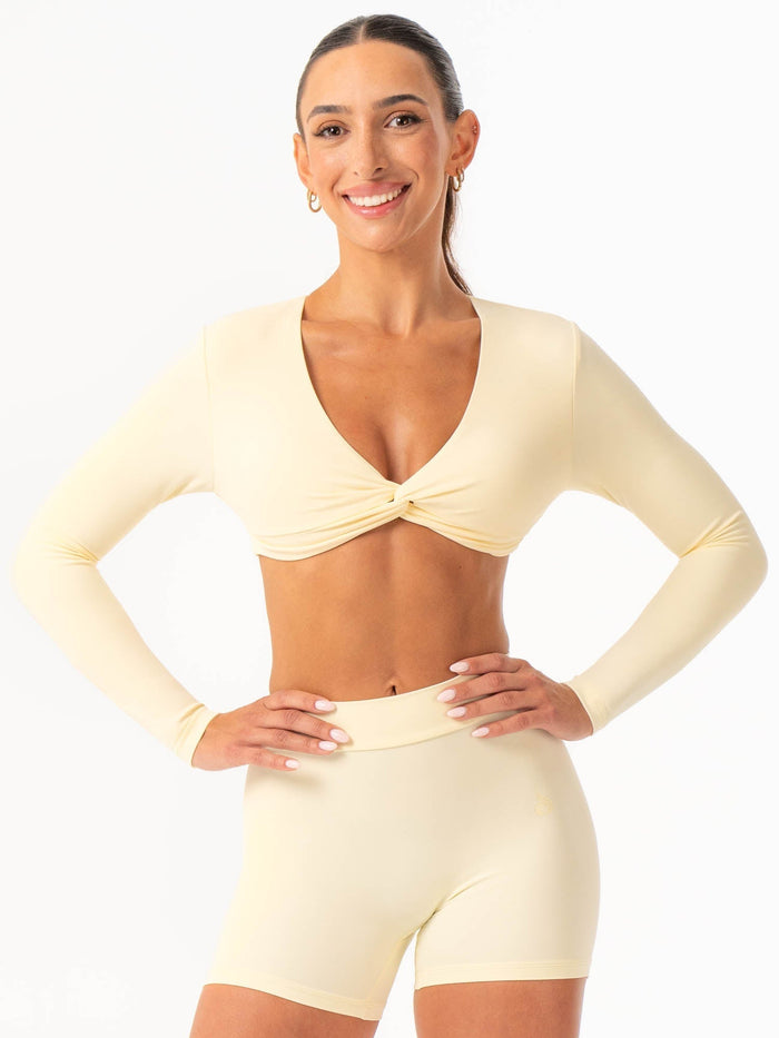 NKD Knot Long Sleeve Top - Lemon Drop Clothing Ryderwear