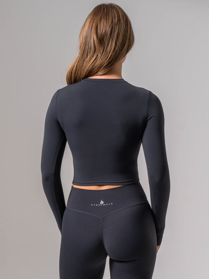 NKD Long Sleeve Top - Midnight Black Clothing Ryderwear