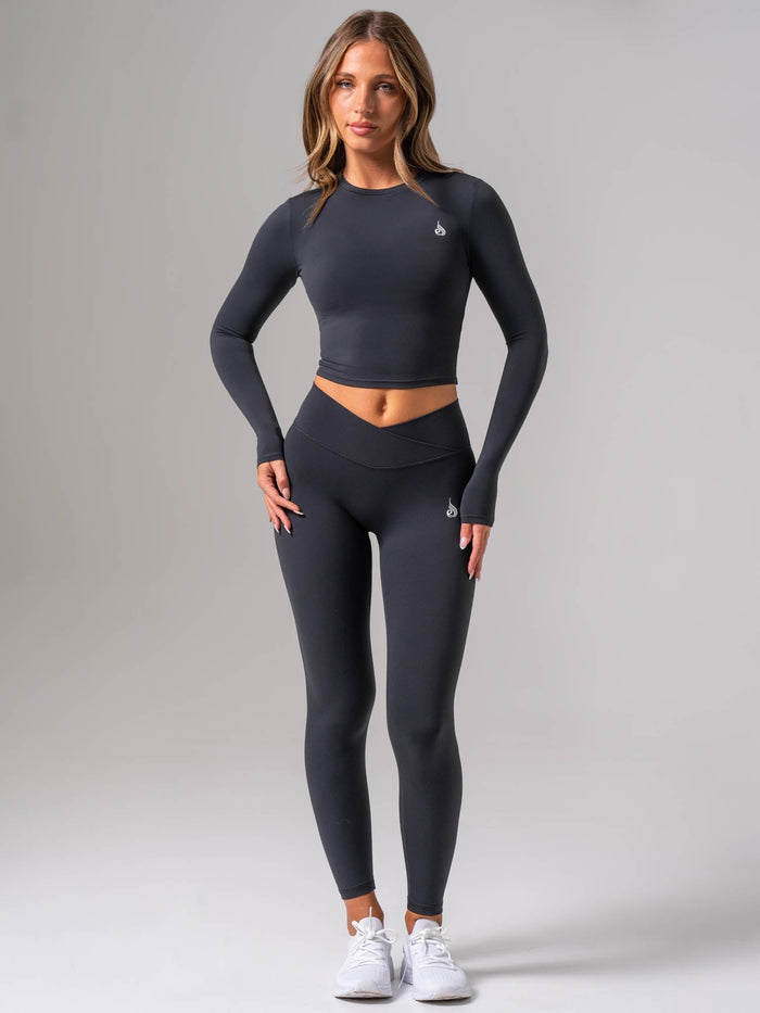 NKD Long Sleeve Top - Midnight Black Clothing Ryderwear